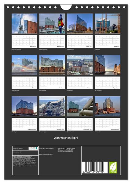 Produktbild: Wahrzeichen Elphi (Wandkalender 2026 DIN A4 hoch), CALVENDO Monatskalender
