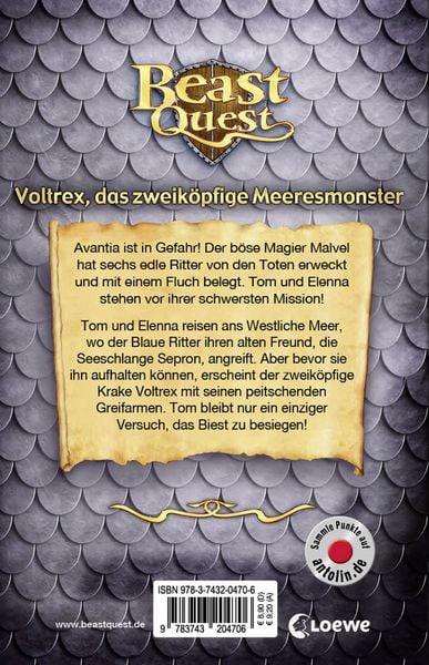 Produktbild: Beast Quest (Band 58) - Voltrex, das zweik&ouml;pfige Meeresmonster