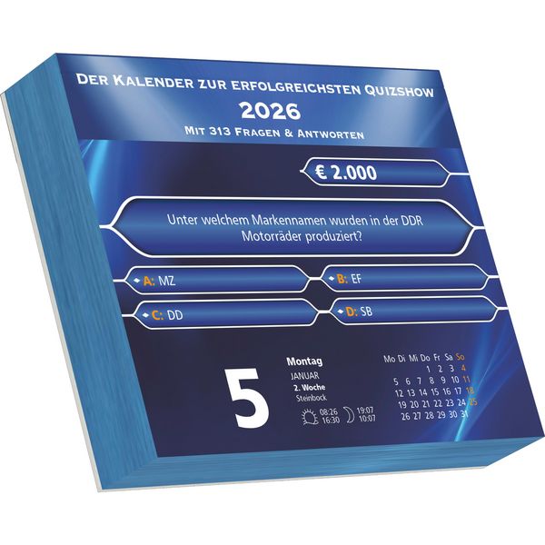 Wer wird Millionär 2026 Tagesabreißkalender - 14.5x11,8
