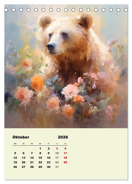 Produktbild: Krafttiere als spirituelle Begleiter (Tischkalender 2026 DIN A5 hoch), CALVENDO Monatskalender