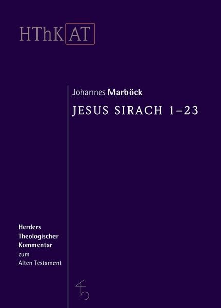 Jesus Sirach 1-23, Gebundene Ausgabe von Johannes Marböck, Herder, 978-3-451-26832-8