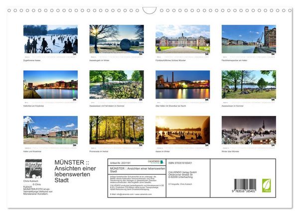 Produktbild: M&Uuml;NSTER :: Ansichten einer lebenswerten Stadt (Wandkalender 2026 DIN A3 quer), CALVENDO Monatskalender