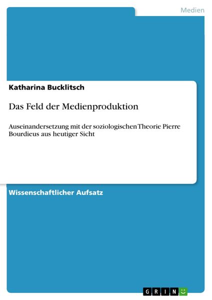 Produktbild: Das Feld der Medienproduktion