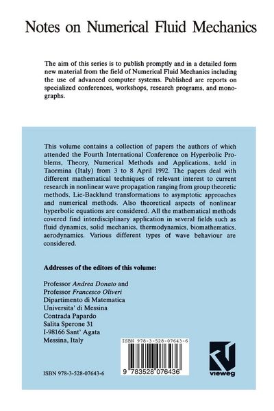 Produktbild: Nonlinear Hyperbolic Problems: Theoretical, Applied, and Computational Aspects
