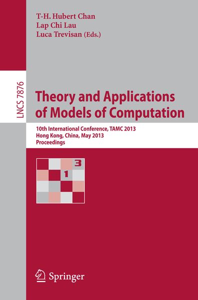 Produktbild: Theory and Applications of Models of Computation