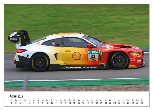 Produktbild: Supersportwagen auf der Rennstrecke (Wandkalender 2026 DIN A4 quer), CALVENDO Monatskalender