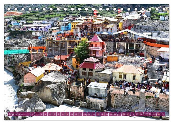 Produktbild: Char Dham - hinduistische Pilgerreise im Himalaya (Tischkalender 2026 DIN A5 quer), CALVENDO Monatskalender