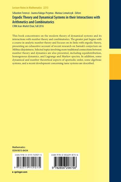 Produktbild: Ergodic Theory and Dynamical Systems in their Interactions with Arithmetics and Combinatorics