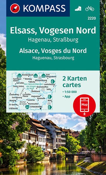KOMPASS Wanderkarten-Set 2220 Elsass, Vogesen Nord, Alsace, Vosges du Nord (2 Karten) 1:50.000