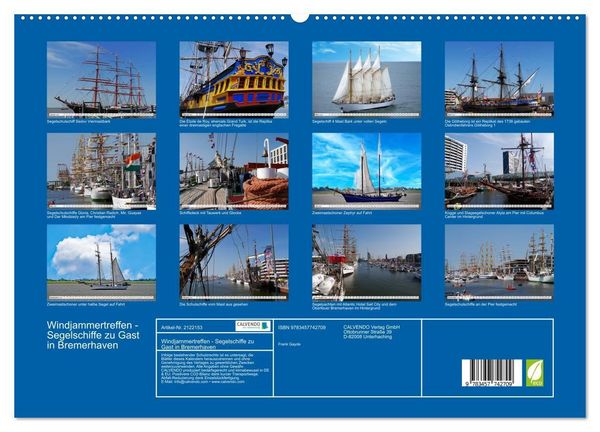 Produktbild: Windjammertreffen - Segelschiffe zu Gast in Bremerhaven (hochwertiger Premium Wandkalender 2026 DIN A2 quer), Kunstdruck in Hochglanz