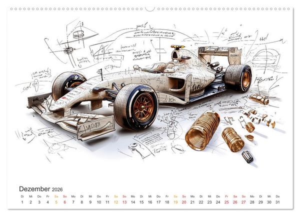 Produktbild: Rennwagen - Design Studien (hochwertiger Premium Wandkalender 2026 DIN A2 quer), Kunstdruck in Hochglanz