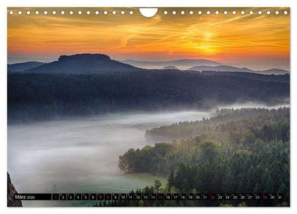 Produktbild: Nebelwelten S&auml;chsische Schweiz (Wandkalender 2026 DIN A4 quer), CALVENDO Monatskalender