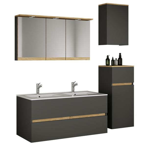 Produktbild: 5 tlg. Badm&ouml;bel-Set mit Waschbecken Cosila-I 111cm