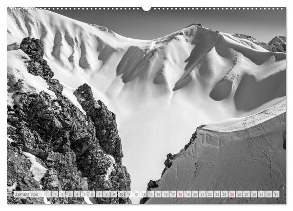 Produktbild: Bergpixels Schwarz-Wei&szlig;e Gebirgstr&auml;ume (Wandkalender 2026 DIN A2 quer), CALVENDO Monatskalender