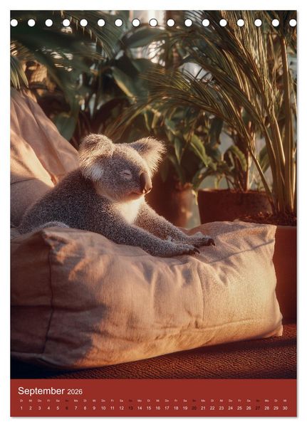 Produktbild: Workaholic - Mach mal Pause und chill wie ein Koala (Tischkalender 2026 DIN A5 hoch), CALVENDO Monatskalender