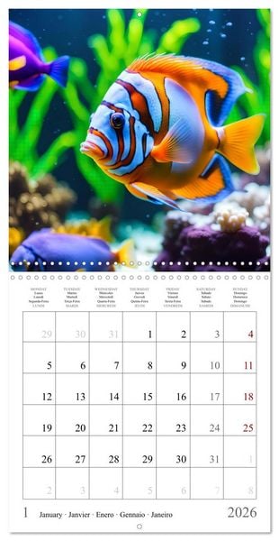 Produktbild: Colourful AI aquariums (Wall Calendar 2026 12 &times; 12 Inch) CALVENDO 12 Month Wall Calendar