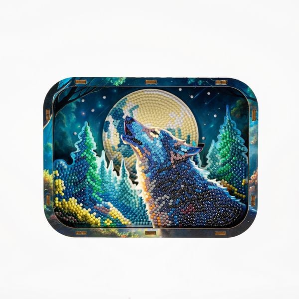 Produktbild: DIAMOND DOTZ - Diamond Painting Box Wolf mit Vollmond