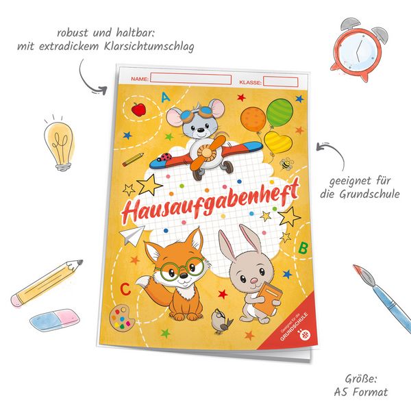 Produktbild: TR&Ouml;TSCH - Hausaufgabenheft Grundschule Zum Schulstart Tierfreunde