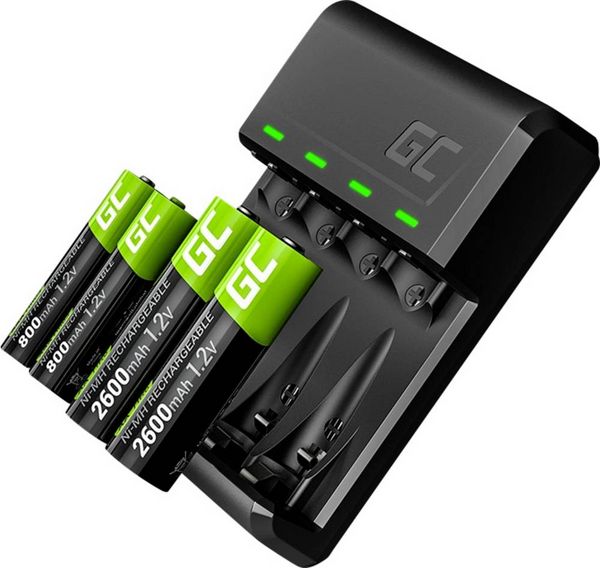 Produktbild: Green Cell VitalCharger Rundzellen-Ladeger&auml;t NiMH Micro (AAA), Mignon (AA)