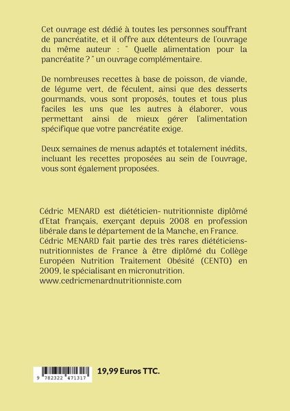 Produktbild: Mes recettes faciles pour la pancr&eacute;atite.