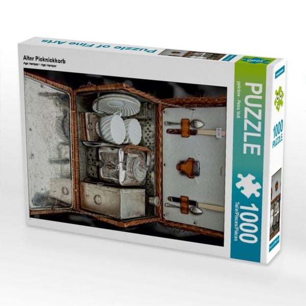 CALVENDO Puzzle Alter Picknickkorb | 1000 Teile Lege-Größe 64x48cm Foto-Puzzle für glückliche Stunden