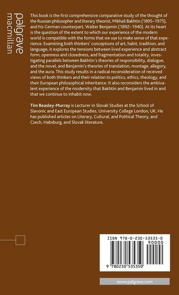 Produktbild: Mikhail Bakhtin and Walter Benjamin
