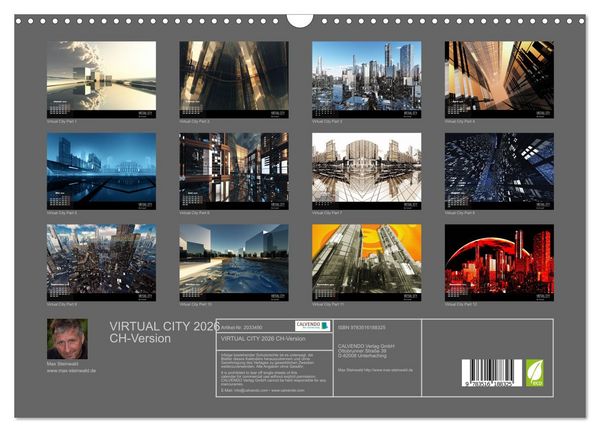 Produktbild: VIRTUAL CITY 2026 CH-Version (Wandkalender 2026 DIN A3 quer), CALVENDO Monatskalender