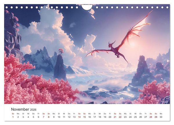 Produktbild: Das Jahr der Drachen (Wandkalender 2026 DIN A4 quer), CALVENDO Monatskalender