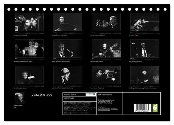 Produktbild: Jazz onstage (Tischkalender 2026 DIN A5 quer), CALVENDO Monatskalender