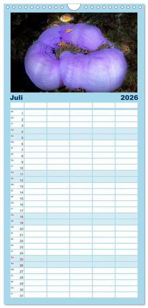 Produktbild: Familienplaner 2026 - Unterwasserwelt Christmas Island mit 5 Spalten (Wandkalender, 21 x 45 cm) CALVENDO
