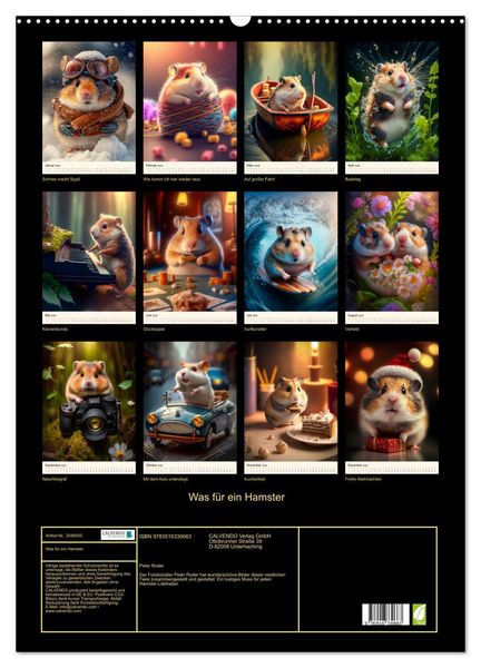 Produktbild: Was f&uuml;r ein Hamster (Wandkalender 2026 DIN A2 hoch), CALVENDO Monatskalender