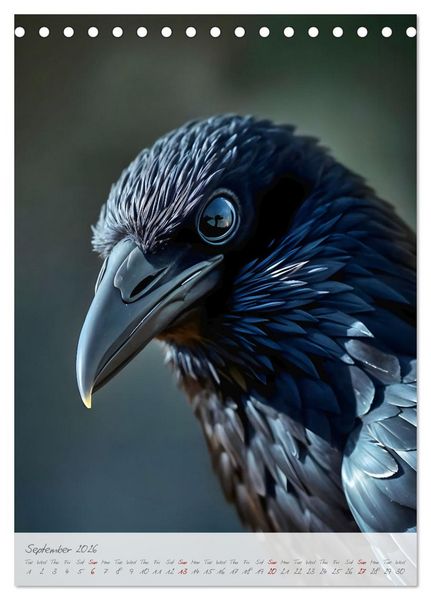 Produktbild: Nocturnal wings - A mystic raven companion for the year (Desk Calendar 2026 DIN A5 portrait), CALVENDO 12 Month DeskCalendar