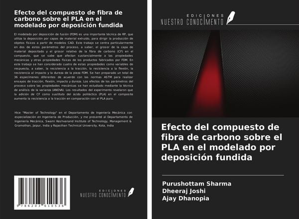 Produktbild: Efecto del compuesto de fibra de carbono sobre el PLA en el modelado por deposici&oacute;n fundida