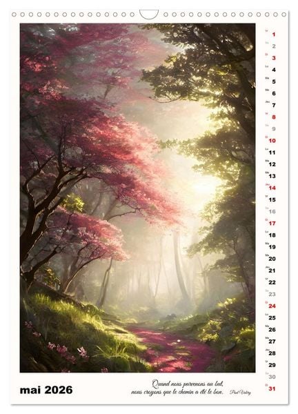 Produktbild: Chemins de fantaisie (Calendrier mural 2026 DIN A3 horizontal), CALVENDO calendrier mensuel
