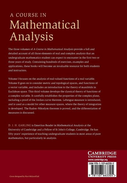 Produktbild: A Course in Mathematical Analysis