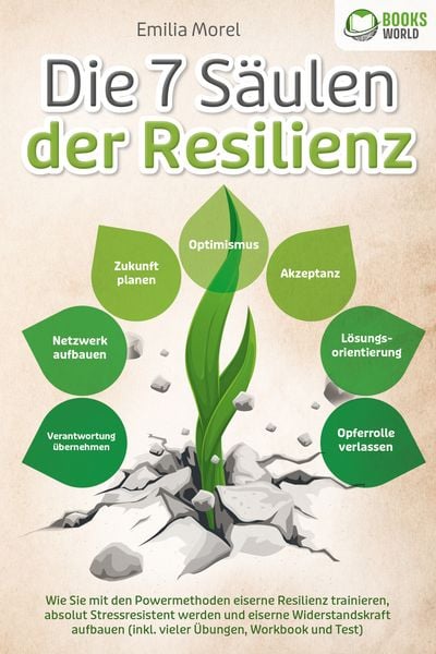 Produktbild: Die 7 S&auml;ulen der Resilienz: Wie Sie mit den Powermethoden eiserne Resilienz trainieren, absolut Stressresistent werden und eiserne Widerstandskraft aufbauen (inkl. vieler &Uuml;bungen, Workbook und Test)