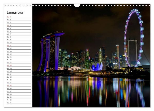 Produktbild: Singapur Stadt der Skylines (Wandkalender 2026 DIN A3 quer), CALVENDO Monatskalender