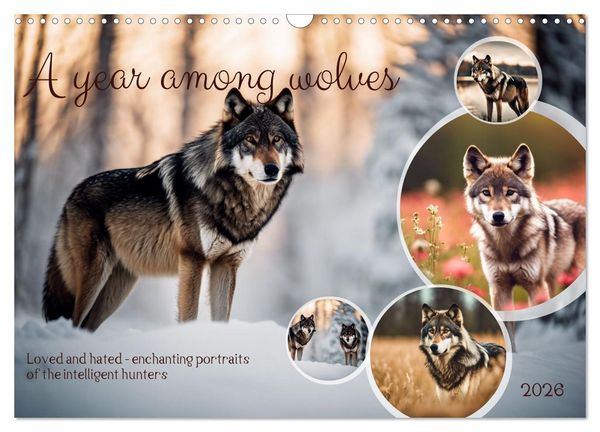 Produktbild: A year among wolves (Wall Calendar 2026 DIN A3 landscape), CALVENDO 12 Month Wall Calendar