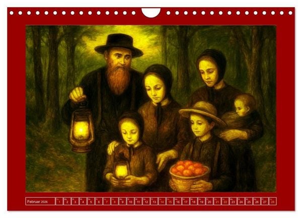 Produktbild: Einfach Leben - Einblicke in die Welt der Amish im Stil alter Gem&auml;lde (Wandkalender 2026 DIN A4 quer), CALVENDO Monatskalender
