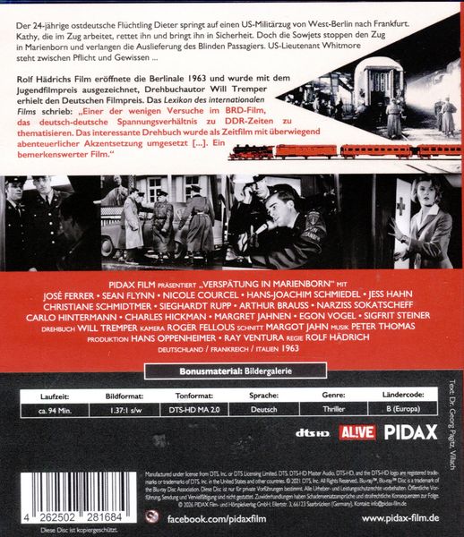 Produktbild: Versp&auml;tung in Marienborn / Preisgekr&ouml;nter Thriller mit Oscar-Preistr&auml;ger Jos&eacute; Ferrer und Sean Flynn (Pidax Film-Klassiker)
