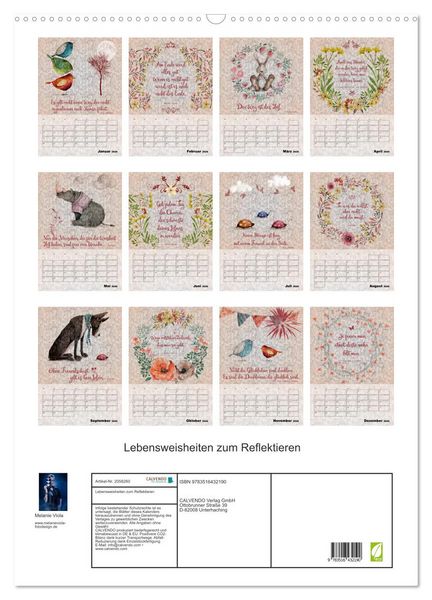 Produktbild: Lebensweisheiten zum Reflektieren (Wandkalender 2026 DIN A2 hoch), CALVENDO Monatskalender