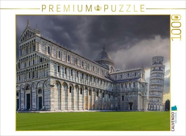 CALVENDO Puzzle Pisa: Der monumentale Dom Santa Maria Assunta und der weltberühmte Schiefe Turm auf dem leuchtend grünen Rasen der Piazza dei Miracoli. | 1000 Teile Lege-Größe 64x48cm Foto-Puzzle für glückliche Stunden