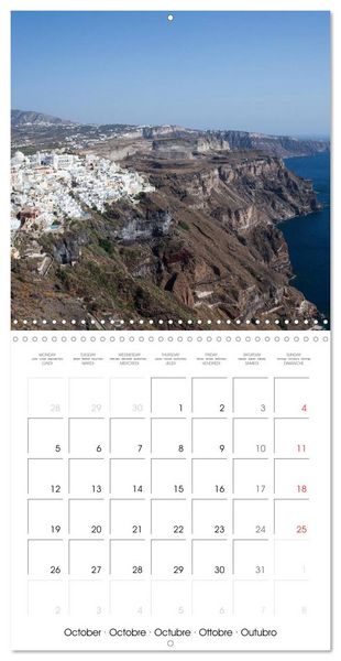 Produktbild: Santorini, Une perle de la M&eacute;diterran&eacute;e (Calendrier mural carr&eacute; 2026 30x30 cm) Calendrier double avec une page pour vos prises de notes