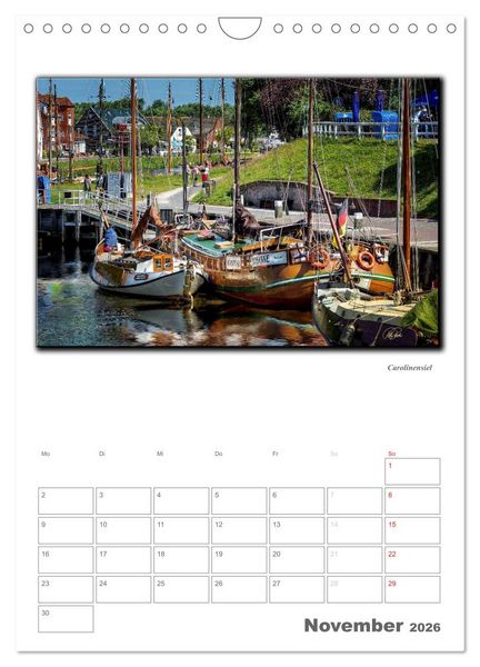 Produktbild: Ostfriesland - die bezaubernden alten H&auml;fen / Planer (Wandkalender 2026 DIN A4 hoch), CALVENDO Monatskalender