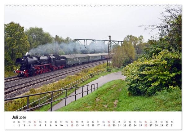 Produktbild: Feuer Wasser Kohle - Dampflokomotiven der Deutschen Reichsbahn (Wandkalender 2026 DIN A2 quer), CALVENDO Monatskalender