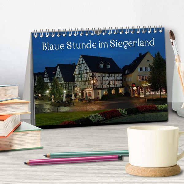 Produktbild: Blaue Stunde im Siegerland (Tischkalender 2026 DIN A5 quer), CALVENDO Monatskalender