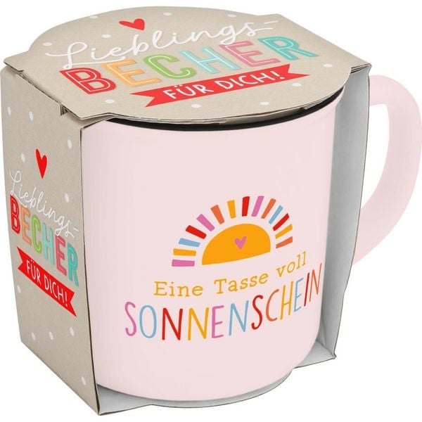Produktbild: Becher in Emailloptik "Eine Tasse voll Sonnenschein"