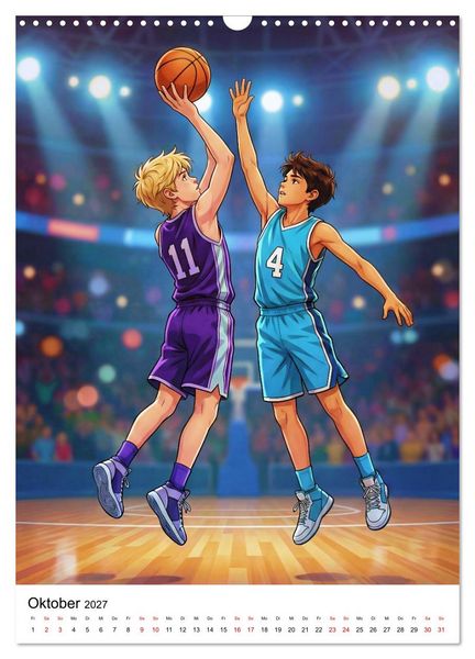 Produktbild: Level Up &ndash; Basketballhelden (Wandkalender 2027 DIN A3 hoch), CALVENDO Monatskalender