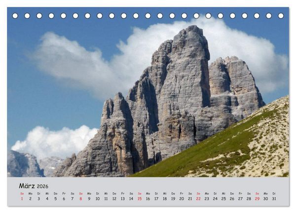 Produktbild: Wandern in den Dolomiten (Tischkalender 2026 DIN A5 quer), CALVENDO Monatskalender