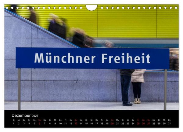 Produktbild: U-Bahn in M&uuml;nchen (Wandkalender 2026 DIN A4 quer), CALVENDO Monatskalender